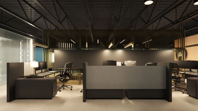 Private office layout designed for a tandem team at Area