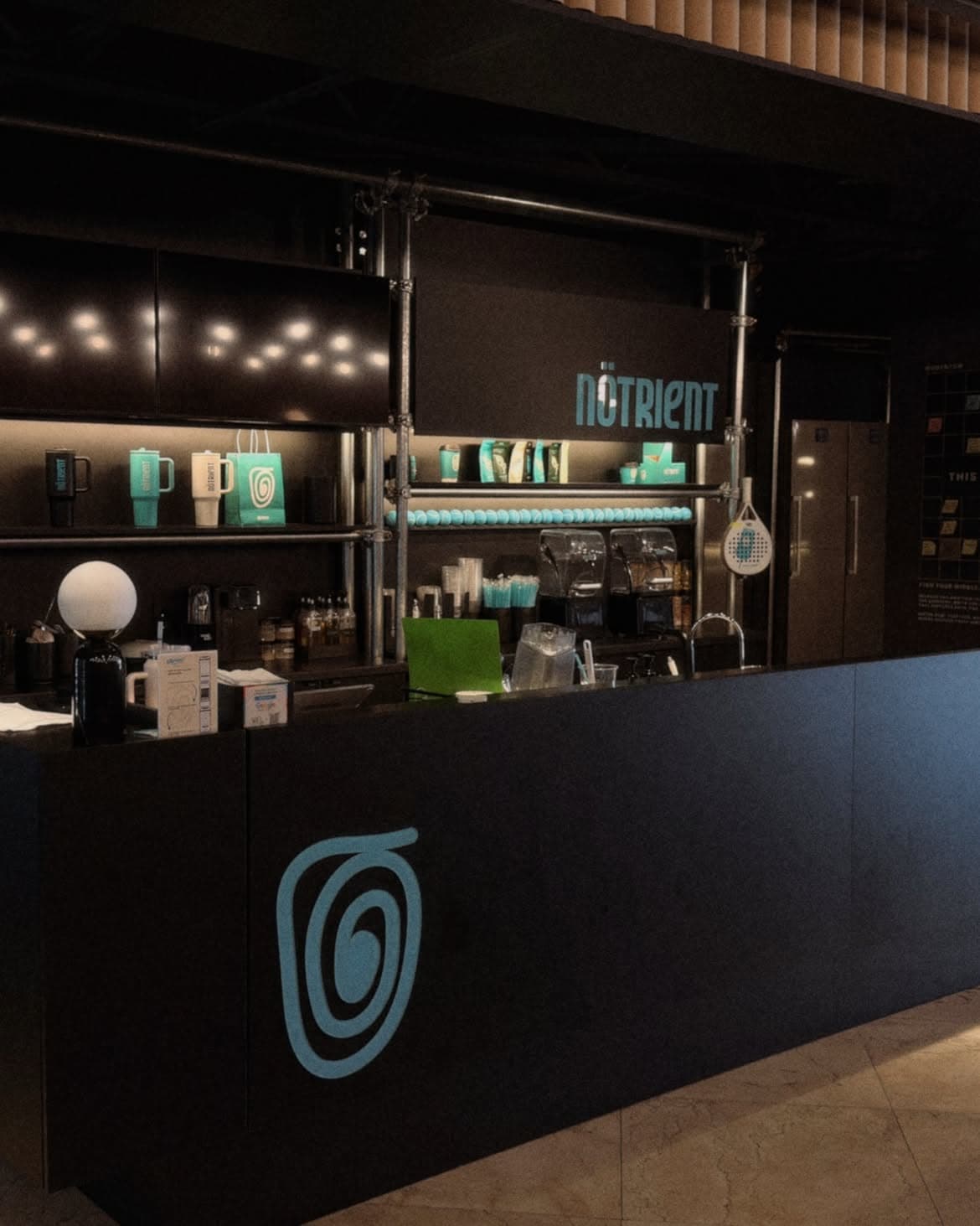 Nötrient cafe counter in the lobby at Area Centre